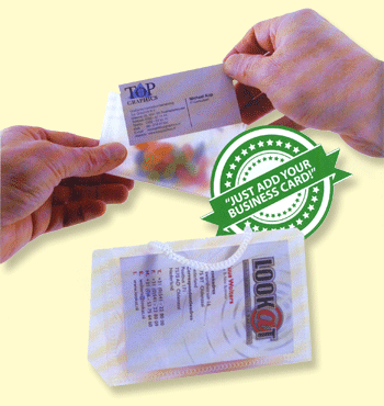 Business card insert sweet bags