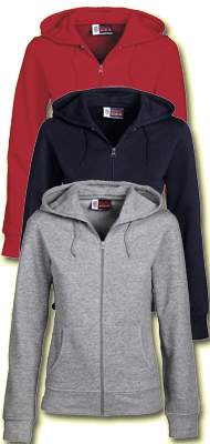 Embroidered US Basic Ladies' Morris Hooded Full Zip Sweater