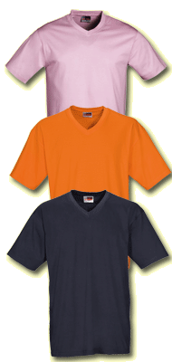 Detail Promotions supplies the US Basic Heavy Super Club V-Neck T-Shirts printed 1 colour from £2.40