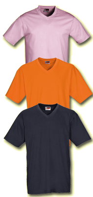 Detail Promotions supplies the US Basic Heavy Super Club V-Neck T-Shirts printed 1 colour from 2.40