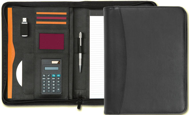 Pembury A4 Zipped Conference Calcufolder