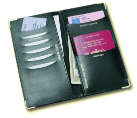 leather travel document wallet