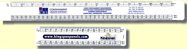 Oval scale rulers supplied by Detail Promotions