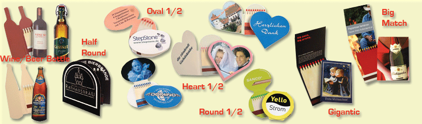promotional special shape bookmatches