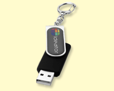 Domed twister Memory Stick with keychain