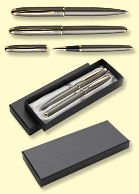 Metal Ballpen and Rollerball Set