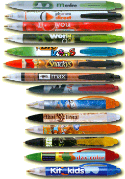 Screen printed and clip printed Bic Wide Body pens